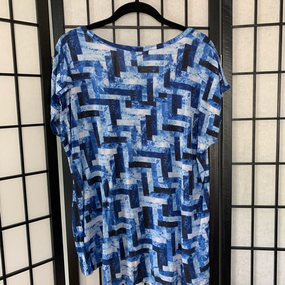 Michael Kors Blue Pattern Blouse - Picture 5 of 8